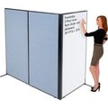 Global Equipment Interion    Freestanding 3-Panel Corner Room Divider with Whiteboard, 36-1/4"W x 72"H, Blue 695168BL